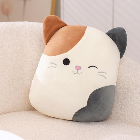 Niedliche Glückskatze Plüsch Kissen Stofftier Katze mit dickem Bauch 25cm