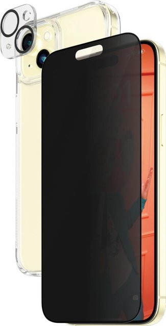 PanzerGlass Privacy 3-in-1 Schutzkit für Apple iPhone 15 Plus mit Sichtschutzfilter in Schwarz - Bild 1