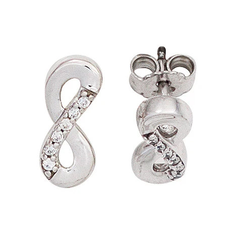 Colfem Ohrstecker 333 Weißgold, Zirkonia, Unisex - Bild 1