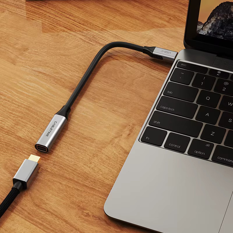 CABLETIME USB-C zu Mini DisplayPort Adapter 4K UHD Konverter in Grau - Bild 3