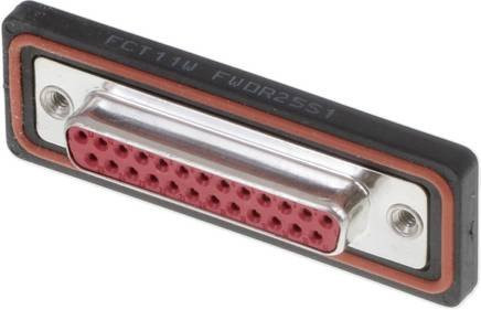 Molex D-SUB Steckverbinder 25-polig mit Lötpins in Gold und Rot - Bild 1
