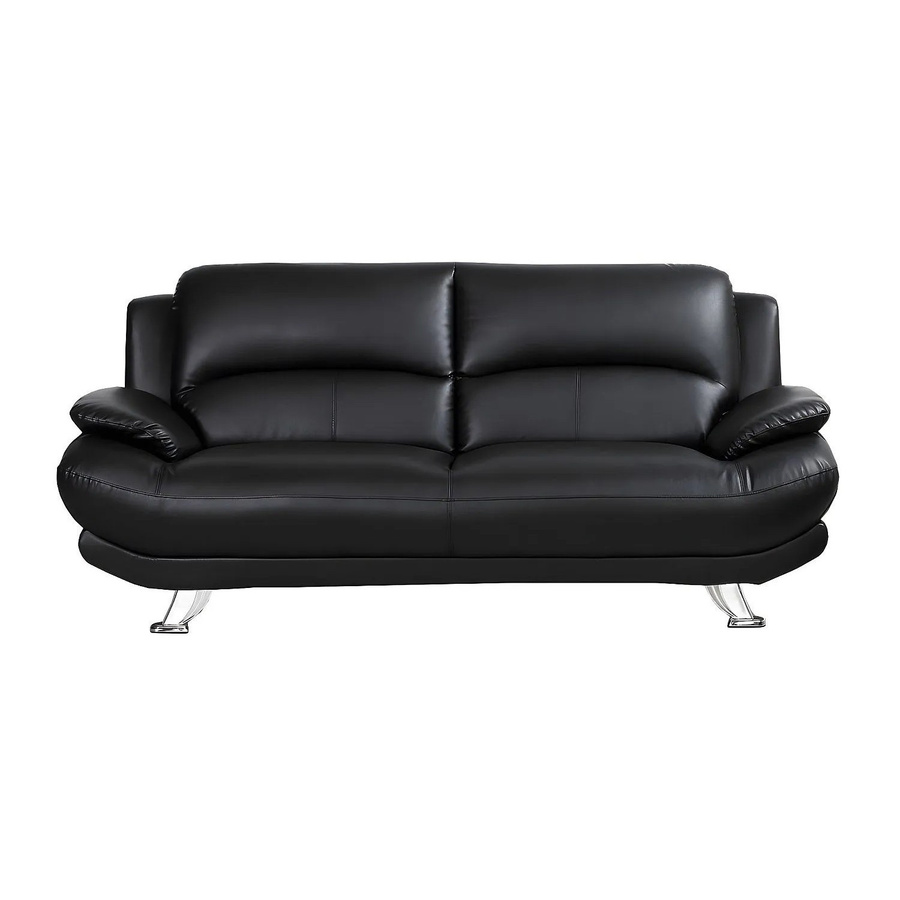 Vente-unique Sofa Musko Schwarz mit Kunstleder und modernem Design, Breite: 200 cm - Bild 2