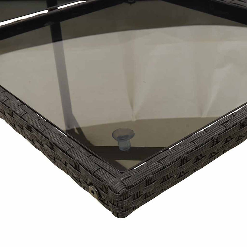 Vidaxl 7-teiliges Gartenmöbel-Set aus Polyrattan und Glas in Schwarz mit Kissen - Bild 4