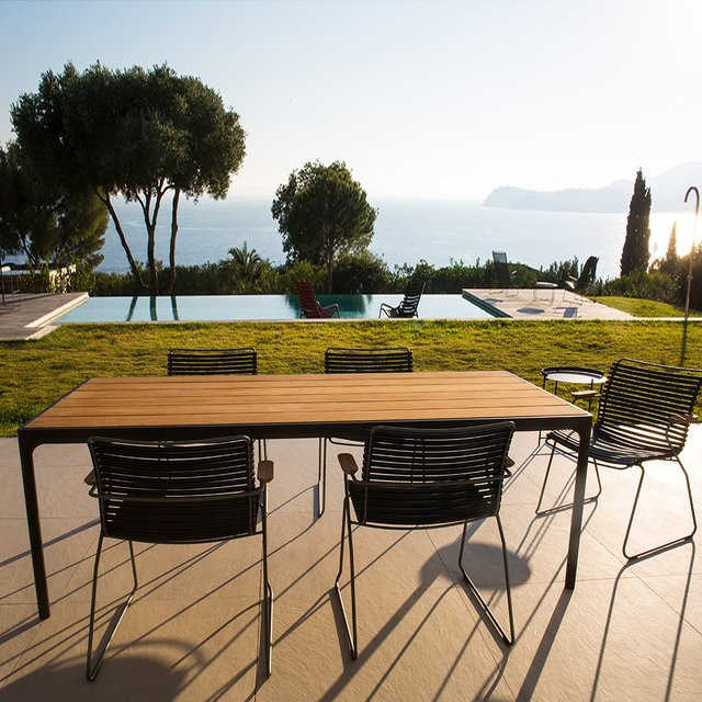 Houe Gartensitzgarnitur Set bestehend aus 5 Click Sesseln in Black und einem FOUR Gartentisch aus Bambus und Aluminium in Black, B/T: 160 x 90 cm - Bild 1