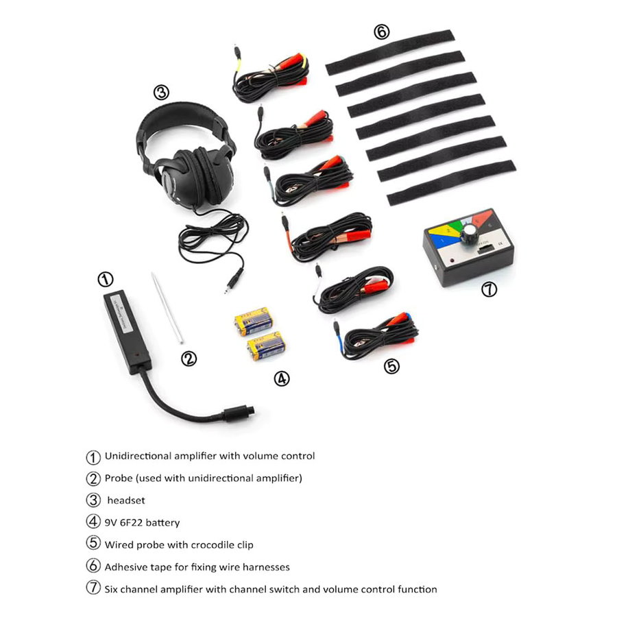 Podofo Elektronisches Chassis-Diagnose-Kit 6-Kanal T-Mobiles System zur Geräuscherkennung von Motor und Getriebe inklusive Headset 800mV/g 24kHz - Bild 4