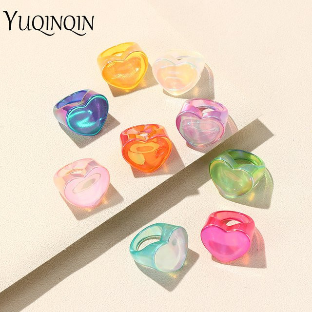 YUQINQIN Ringe Set, Acryl, Bunt, Damen - Bild 1