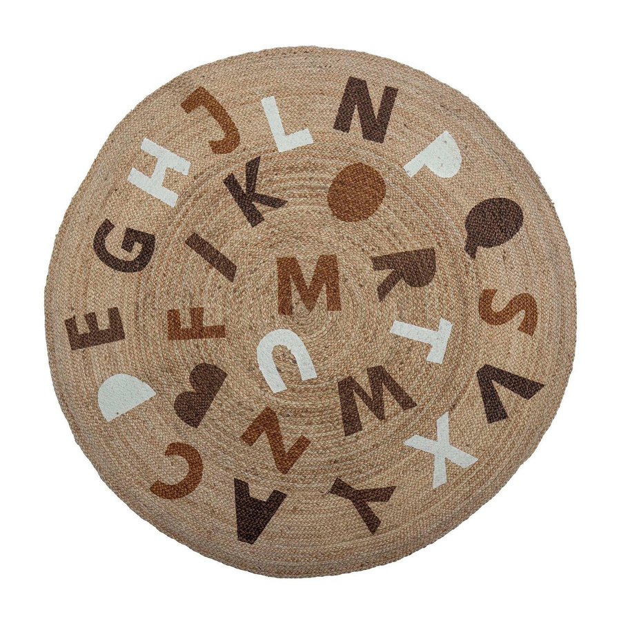 Bloomingville Mini Dinne Teppich aus Jute in Braun, rund, Durchmesser: 130 cm - Bild 1