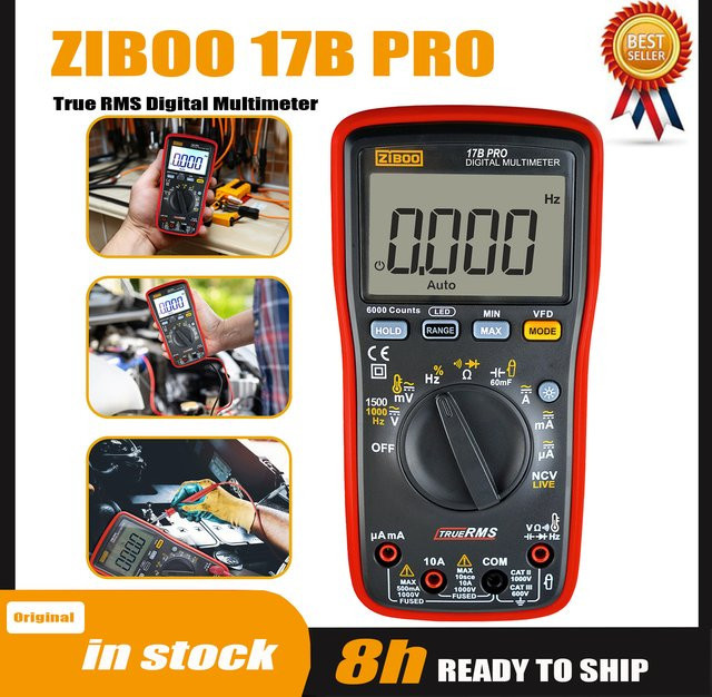 ZIBOO 15B PRO 17B PRO True RMS Digitalmultimeter für elektrische Anwendungen mit Widerstandskontinuität und Diodenkapazität - Bild 1