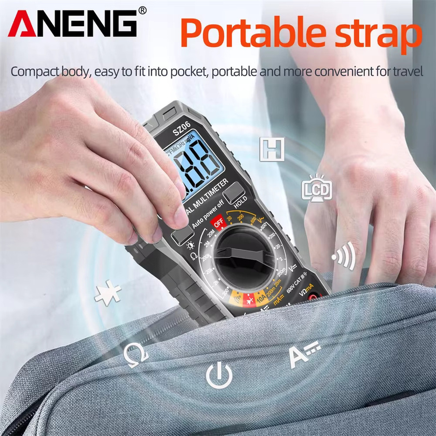 ANENG SZ06 Digitales Smart Multimeter für DC Spannung, Strom, Diode und Ohm mit 2000 Zählungen - Bild 4