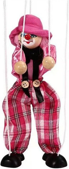 Binchi Fitness Clownpuppe, Zugfadenpuppe, Holz, Rosa, ab 3 Jahre - Bild 1