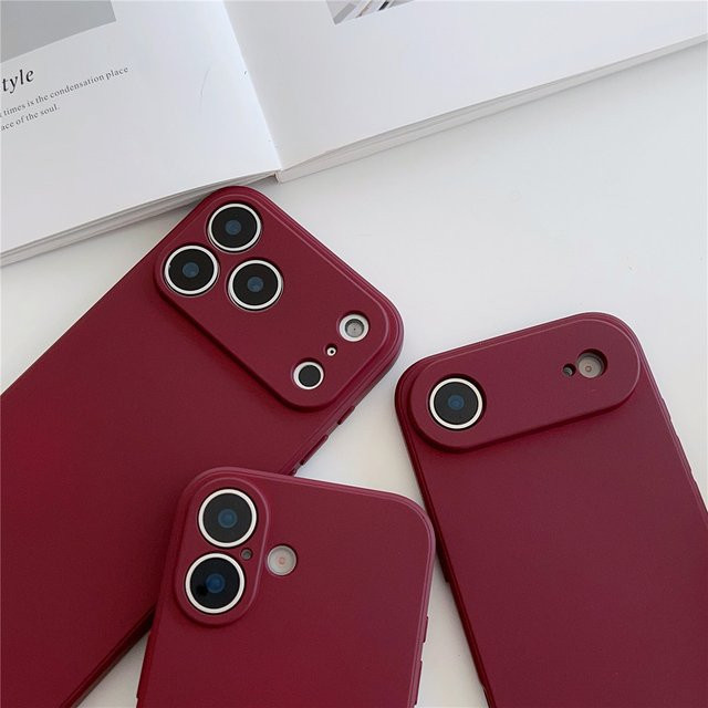 FLYKYLIN Flüssigsilikon Handyhülle in Weinrot für iPhone 11 bis iPhone 17 Pro Max, Stoßfeste Schutzhülle - Bild 1