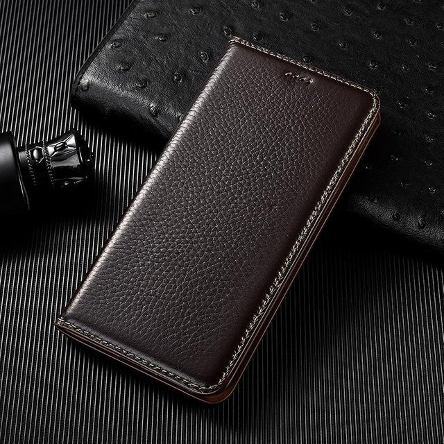 Echtleder Brieftasche Hülle für Samsung Galaxy S25 S24 S23 S22 S21 S20 Ultra FE S10 S10e S9 S8 Plus Flip in Kaffeebraun - Bild 1