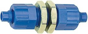 Riegler Schottverbinder mit Befestigungsmuttern M12x1,0 für Schlauch 8/6 aus POM in Blau - Bild 1
