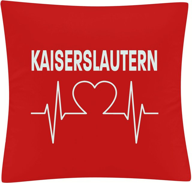 Kissenbezug multifanshop Kaiserslautern Herzschlag Druck weiß - Bild 1