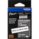 Brother Schriftbandkassette TZe-S231 für P-touch, extra stark klebend, Breite: 12 mm, Farbe: Weiß, Schriftfarbe: Schwarz - Bild 4