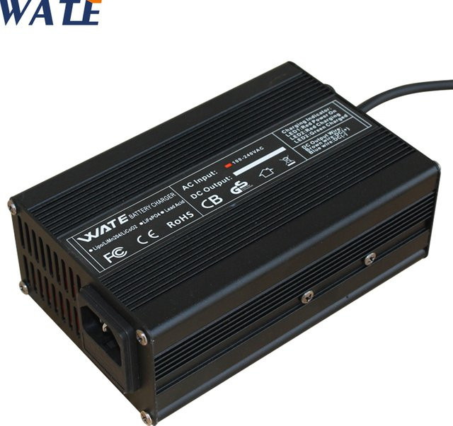 WATE Smart Li-Ion Ladegerät für 16S 59,2 V 60V Batterien, 4A Schnellladegerät aus Aluminium, Schwarz - Bild 1