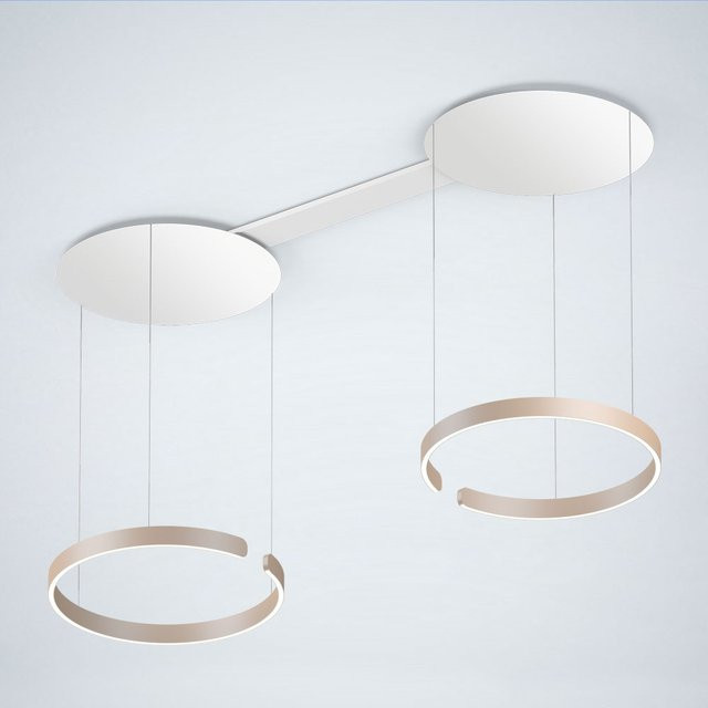Occhio Mito sospeso due LED-Pendelleuchte in Weiß matt und Gold, dimmbar mit Occhio air Modul, Höhe bis max. 350 cm - Bild 1