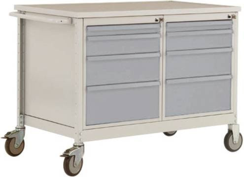 Manuflex LW1004.9006 Mobile Werkbank aus Stahl in Alusilber - Bild 1