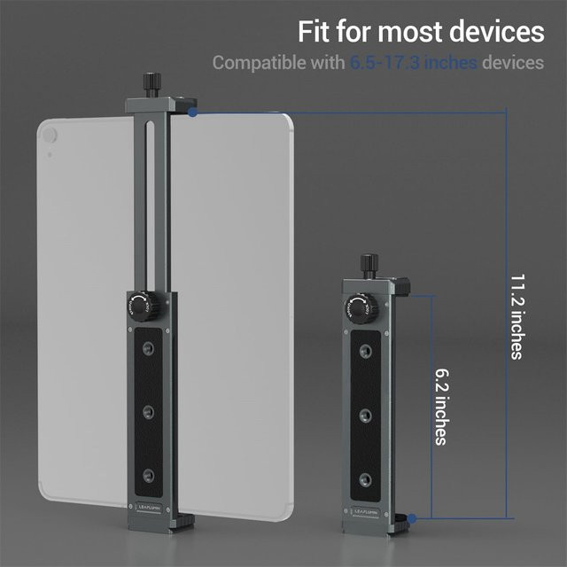 LEAPLIGHT Aluminium-Stativhalterungsadapter für iPad und Tablets von 4,7 bis 12,9 Zoll mit 1/4 Zoll Schraube - Bild 1
