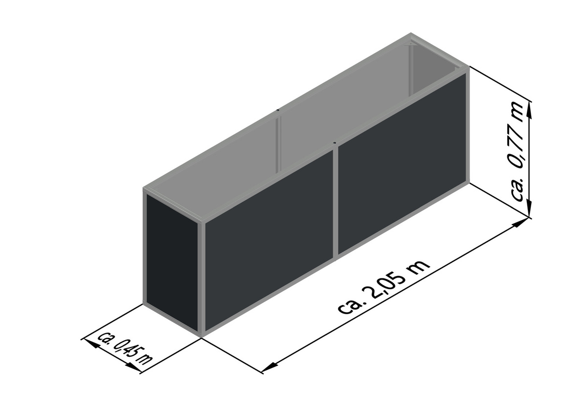 KGT Aluminium-Hochbeet 210 in Silber, B/T/H: 45 x 205 x 77 cm - Bild 3