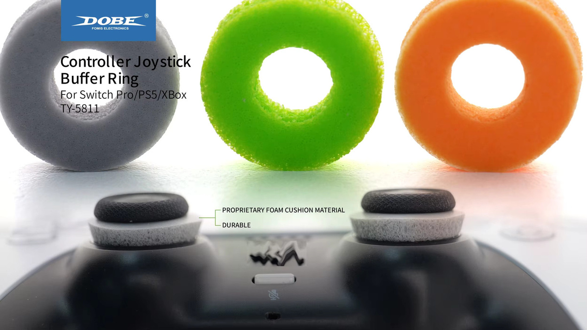 DOBE Controller Joystick Pufferring TY-5811 Universal Daumengriffe für PS4, PS3, PS5, XBOX und Switch Pro in Grau, Orange, Grün und Mehrfarbig - Bild 2