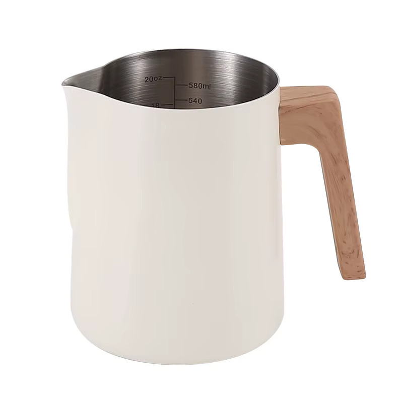 WUWANLI Kaffee-Milch-Aufschäumkrug aus Edelstahl 304 mit Präzisionsskala und Verbrühungsschutz, 350 ml - Bild 5