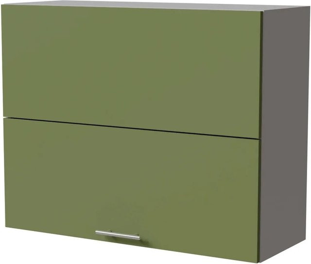 Feldmann-Wohnen Klapphängeschrank Brerra W8B/90-AV in Grau und RAL 6025 Farngrün Matt mit Soft-Close-Türen, Breite: 90 cm, Tiefe: 32,5 cm, Höhe: 72 cm - Bild 1