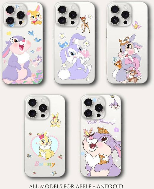 T-Thumper B-Bunny Handyhülle für iPhone 11 bis 17 Pro Max Plus und XS XR kompatibel, transparente weiche Schutzhülle - Bild 1