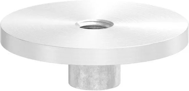 FeNau Anschweißplatte aus V4A Edelstahl in Silber mit M8 Innengewinde und Ø 42,4 mm - Bild 1
