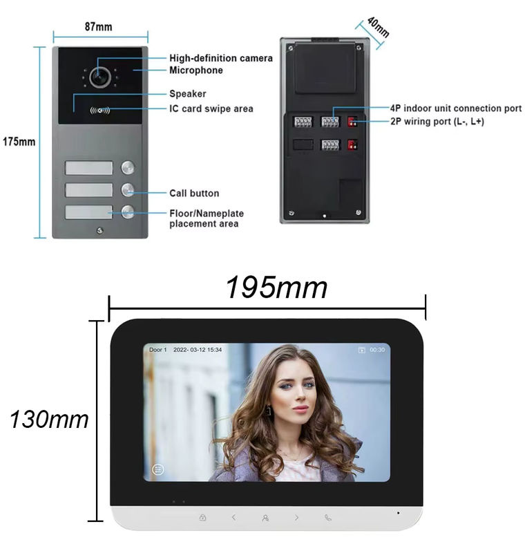 Tuya WLAN Video-Gegensprechanlage für Wohngebäude mit RFID-Karten-Entriegelung und Videoanruf-System - Bild 2