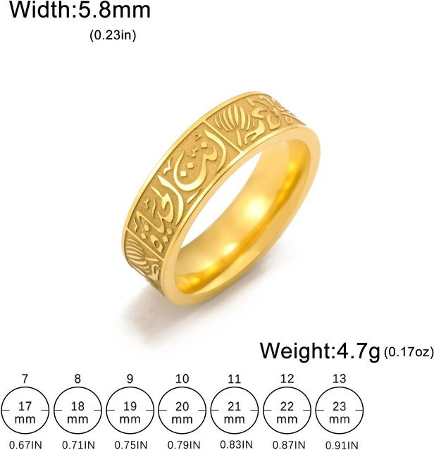 LIKGREAT Ringe Edelstahl, Gold, Unisex - Bild 1
