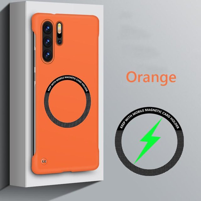 Rahmenlose magnetische Schutzhülle für Huawei P30 Pro, P40 Pro und P50 Pro mit kabellosem Laden, harte Rückseite - Bild 1