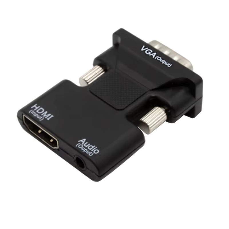 Tragbarer HDMI auf VGA Konverter mit Audio-Adapter für 1080P Signalausgang in Schwarz oder Weiß - Bild 2