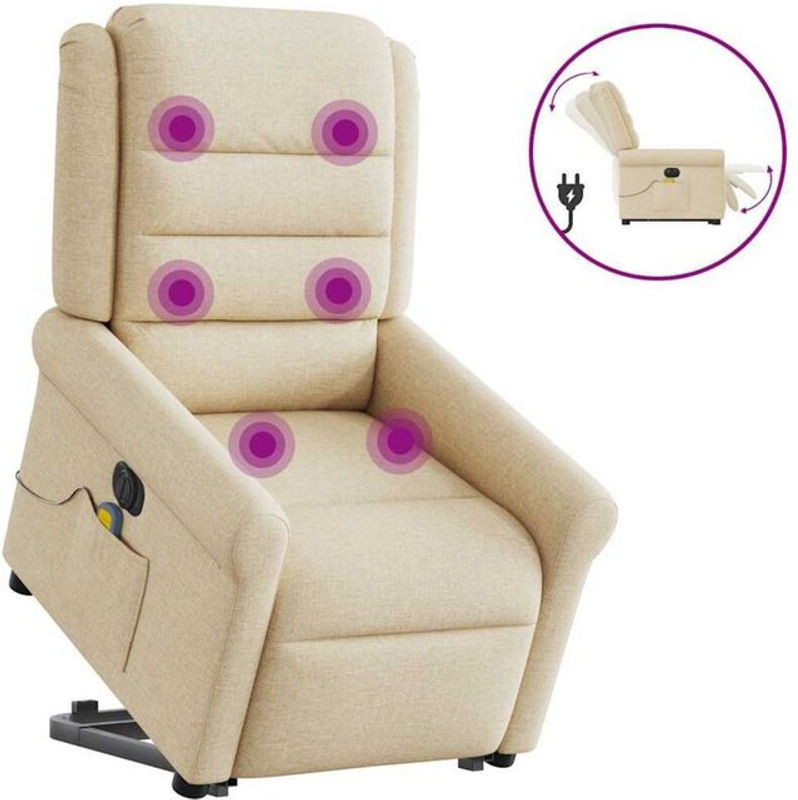 Elektrischer Massagesessel mit Aufstehhilfe von vidaxl in Beige aus Stoff - Bild 1