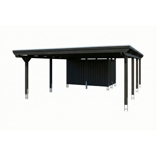 SKANHOLZ Carport Emsland aus Fichte mit EPDM-Flachdach und Abstellraum, Anthrazit, B: 609 cm, T: 846 cm - Bild 2