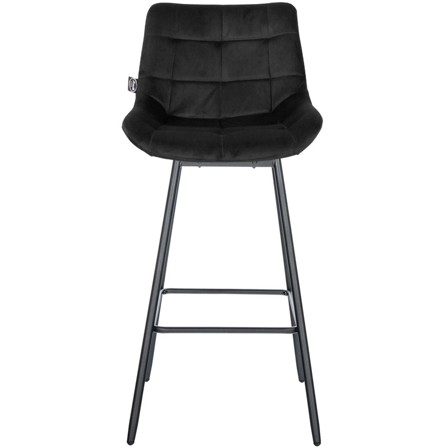 DELUKE 4er Set Barhocker VISEN aus Samt in Schwarz, drehbar mit Lehne, B/T/H: 49 x 56 x 105 cm - Bild 2