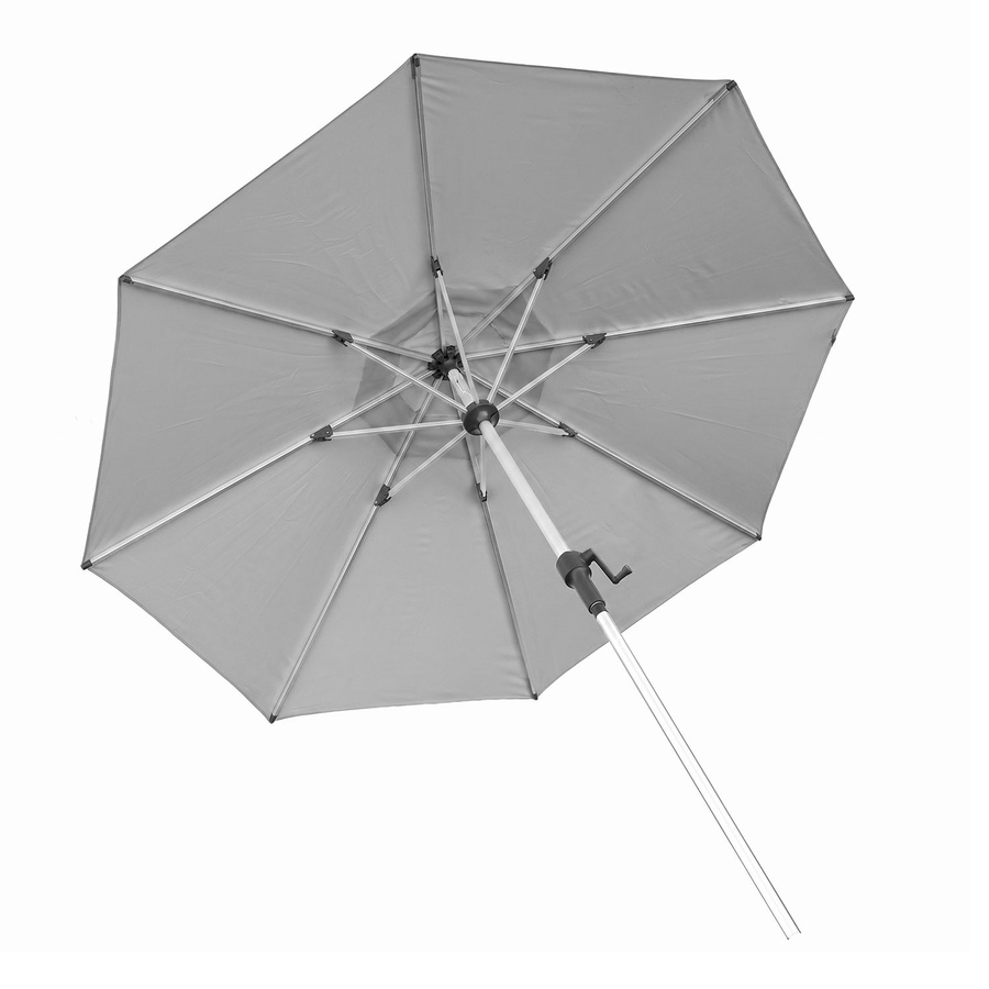 Anndora Sonnenschirm rund aus Aluminium und Polyester in Grau mit Kurbel, Durchmesser: 250 cm - Bild 1