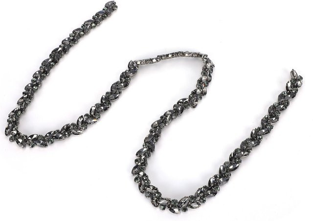Blumenkette Glas, Diamant, Gunmetal grau - Bild 1