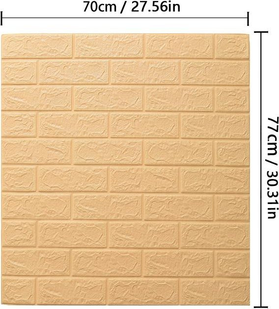 3D Wandaufkleber in Fliesenoptik von Love My House, beige, selbstklebend und wasserdicht, B/H: 70 x 77 cm - Bild 1