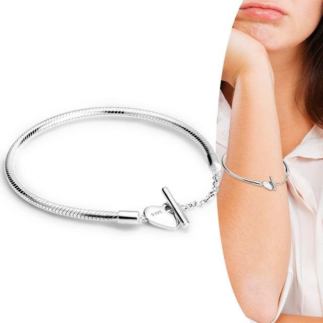 Wucifang Jewelry Armband, 925 Sterling Silber, Herz, Damen, 20cm - Bild 1