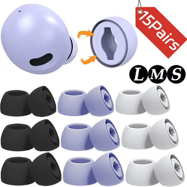 Silikon-Ersatz-Ohrstöpsel für Samsung Galaxy Buds Pro in Weiß, In-Ear Ohrkappen zur Geräuschreduzierung, Größen S, M, L - Bild 1