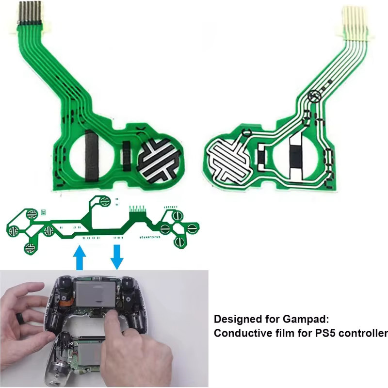 ERIKOLE Leitfähige Folie als Ersatz-Kit für PlayStation 5 V1 V2 V3 Controller Bedienfeld - Bild 2