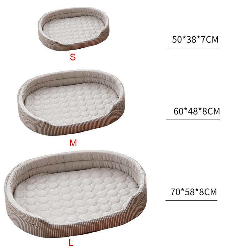 Kühlendes Haustierbett von Yiran Furniture in Grau, rutschfeste Katzen- und Hundematte in ovaler Form, B/T: 50 x 38 cm - Bild 3