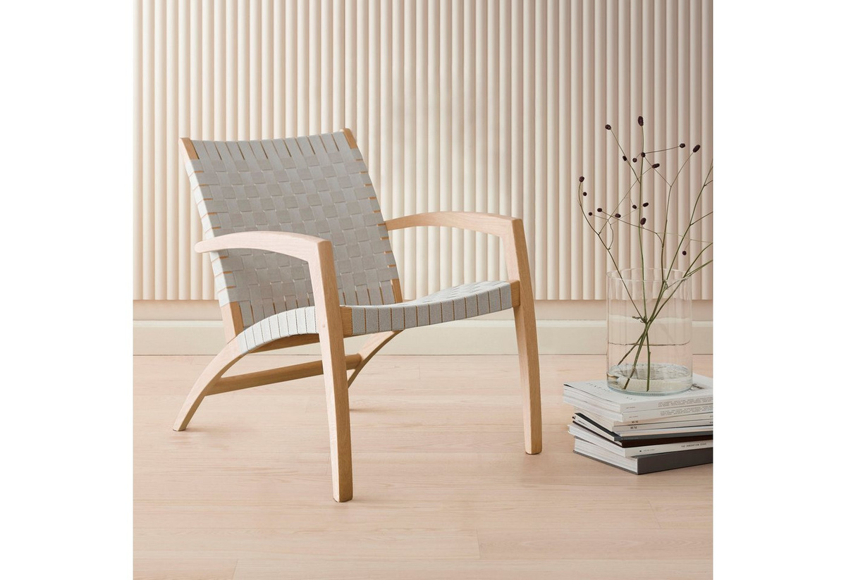 Hammel Furniture Loungesessel Findahl Luna aus massiver Eiche mit geflochtenem Gurtband an Sitz und Rückenlehne - Bild 1