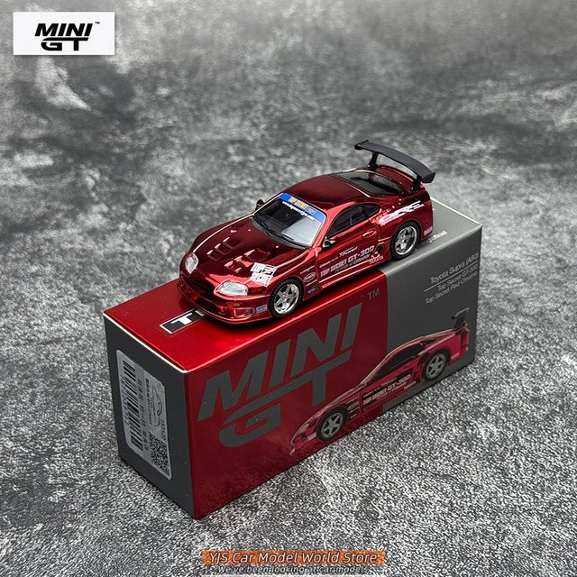 MINIGT Toyota Supra A80, Druckgussmodell, 1:64, Metall, Rot - Bild 1