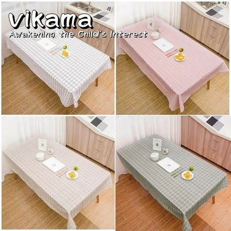 VIKAMA Rechteckige Tischdecke in Karo-Optik, abwischbare Leinen-Tischdecke für Partys und Hochzeiten