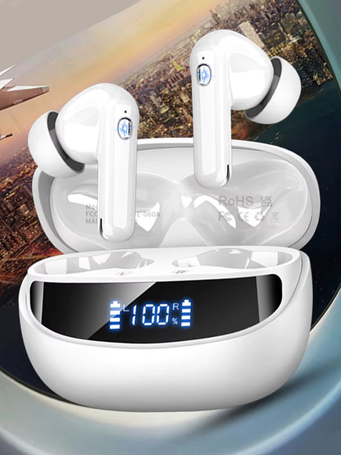 Kuizil Kabellose Bluetooth 5.4 Ohrhörer mit Hi-Fi Stereo, ENC Geräuschunterdrückung, LED-Anzeige und 48h Akkulaufzeit, IP7 Wasserdicht, 13mm Treiber in Blau und Weiß - Bild 8