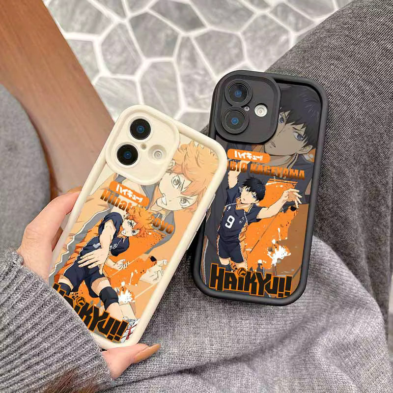 Haikyuu Volleyball Anime Silikon Handyhülle für Apple iPhone 17 16 15 14 13 12 Mini 11 Pro Max mit Augenleiter-Design - Bild 2