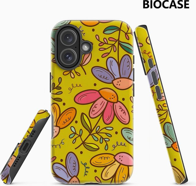 Sunny Florals Handyhülle für iPhone 17 16 15 14 13 12 11 Pro Max Plus mit doppelschichtiger Rückseite in Multicolour - Bild 1