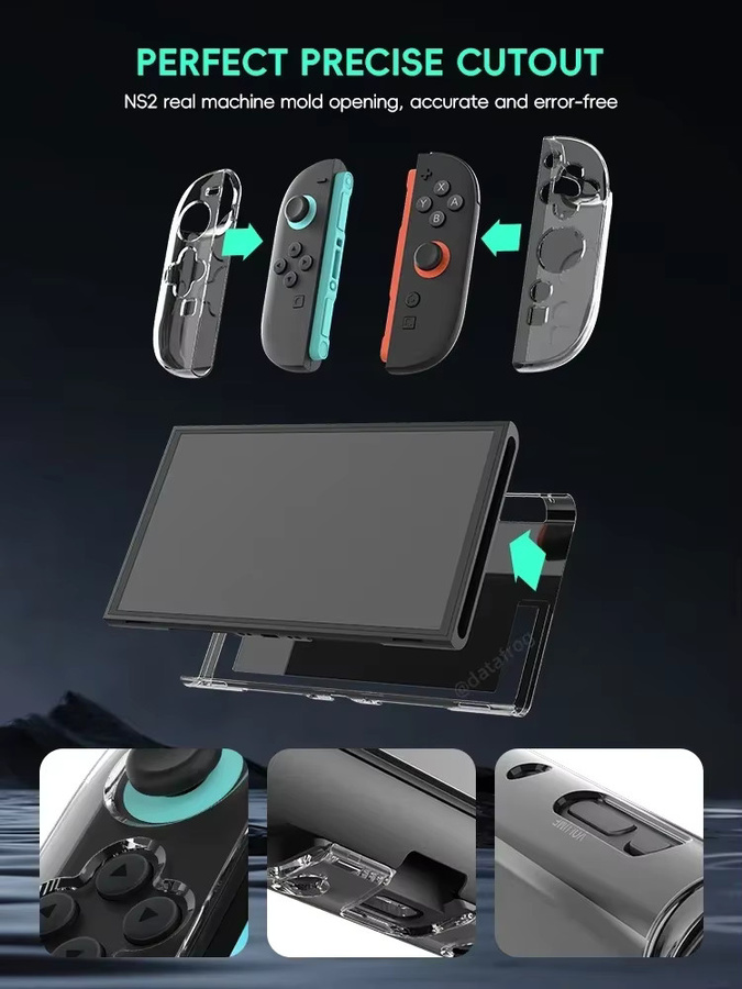 Nintendo Switch 2 Schutzhülle aus transparentem TPU für Konsole und Joy-Con - Bild 2